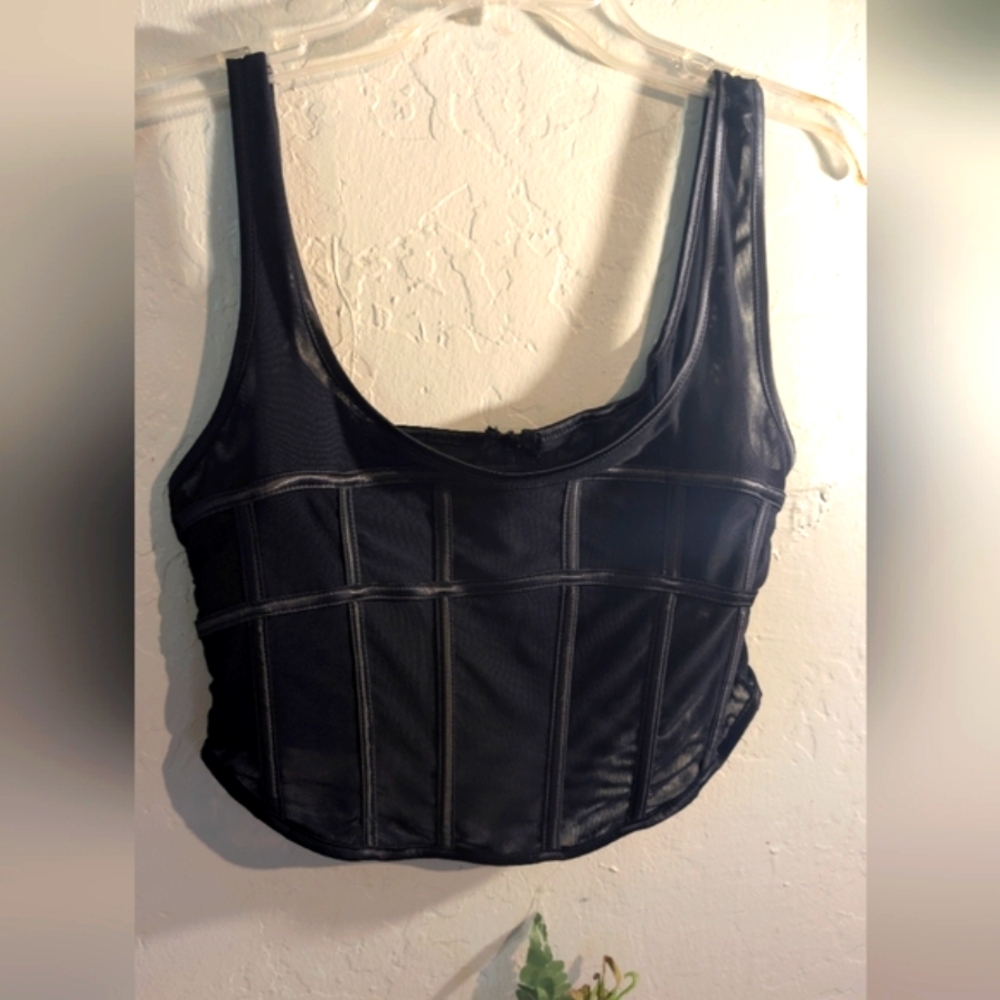 Callie Lives Black Corset Tank Top